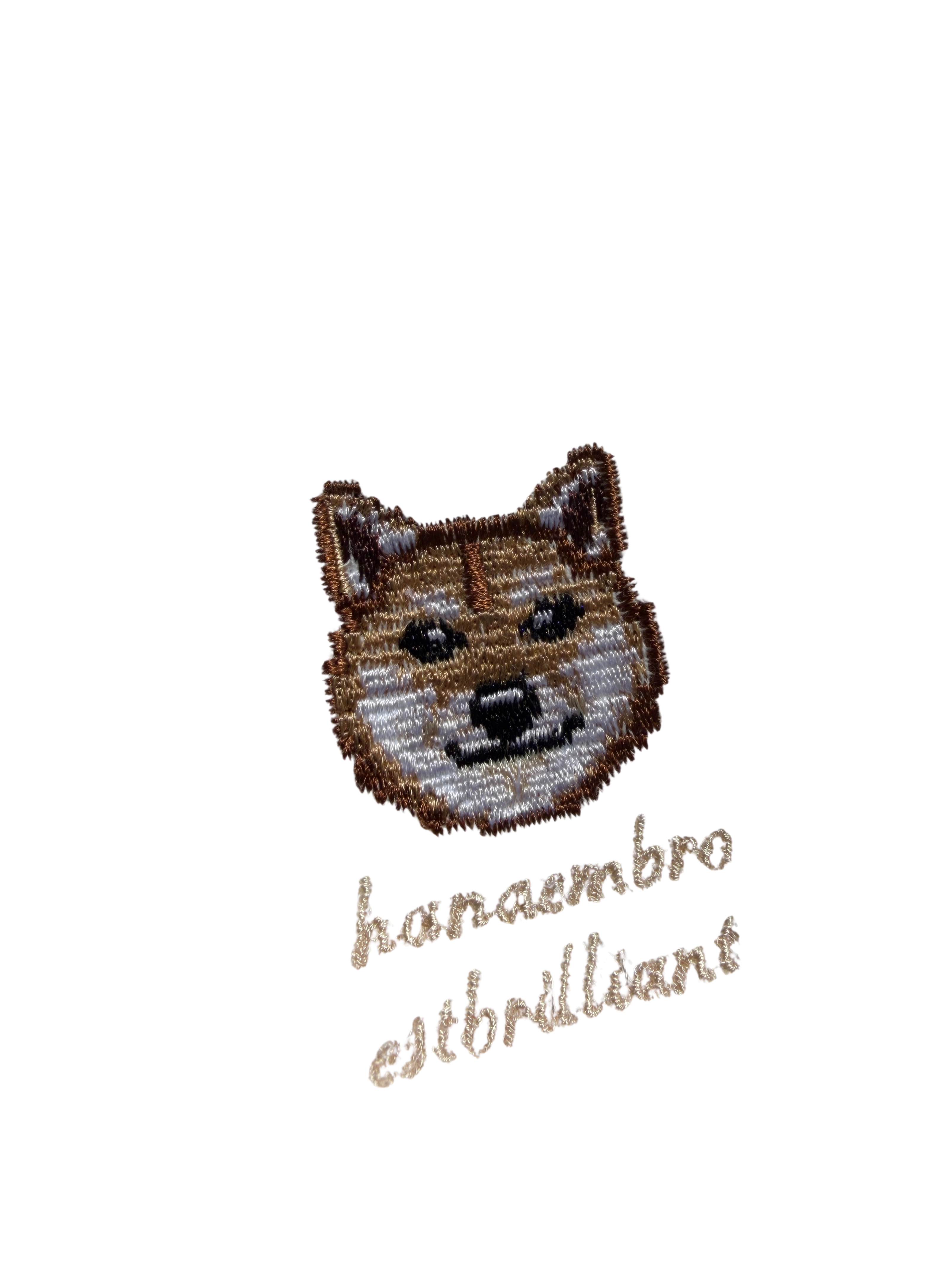柴犬の刺繡ハンカチ | 機械刺繡で描く表情 ガーゼコットン日本製